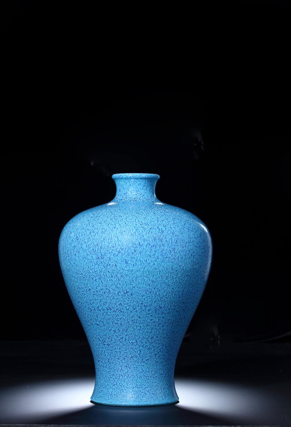 中国古美術 爐鈞窯窯変梅瓶(底款:大清乾隆年製)